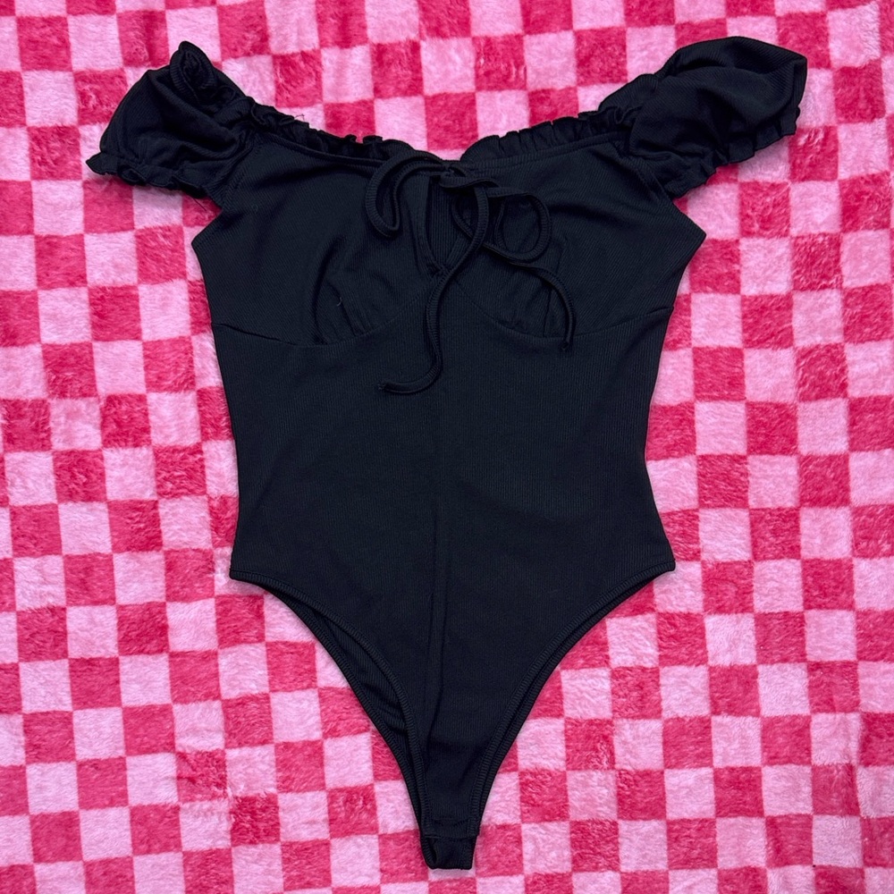 Cider Off-Shoulder Ruffle One-Piece Bodysuit